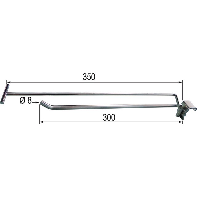 Crochet Barre de Charge de 300 MM Ø 8 MM avec Porte-etiquette référence fournisseur 9030199